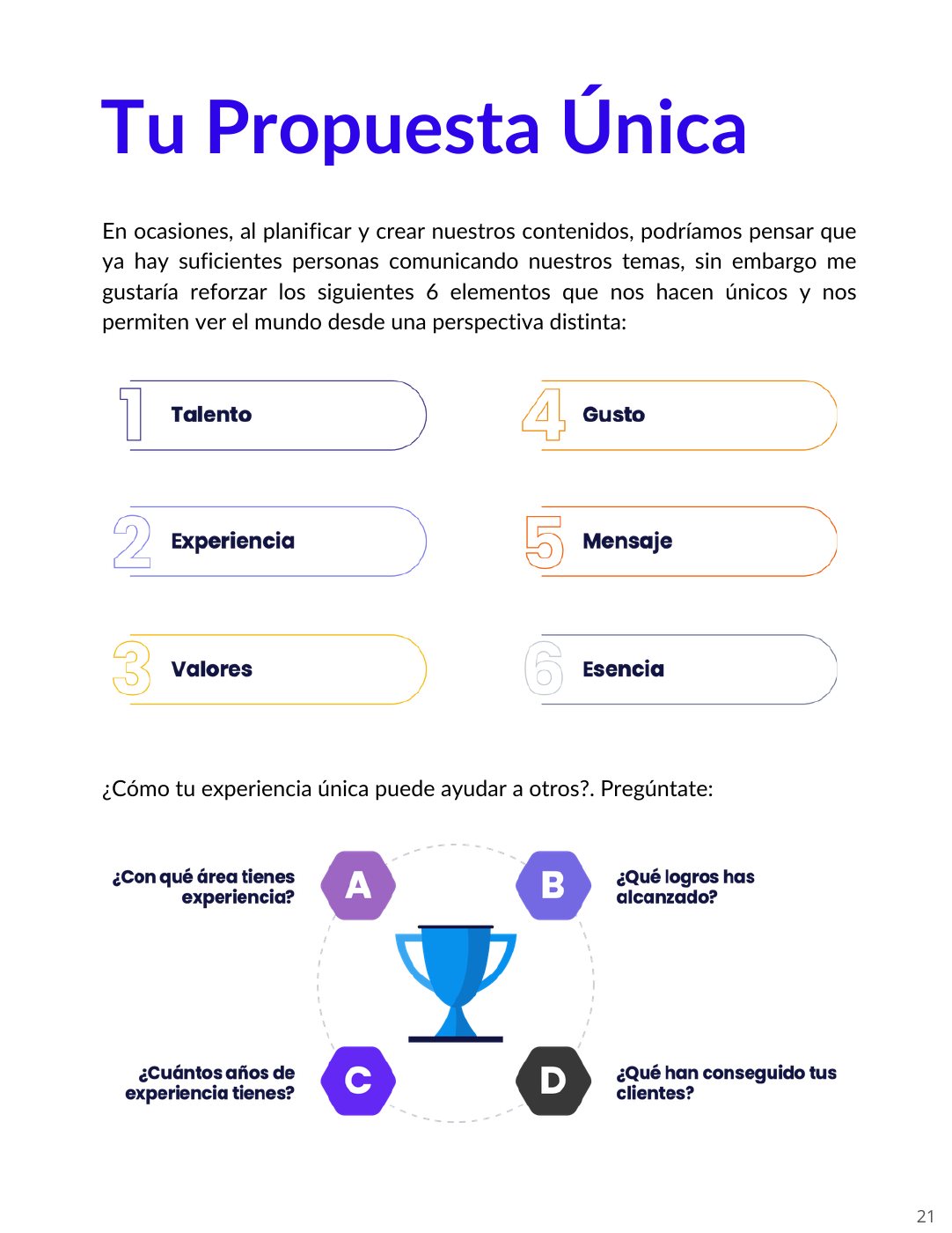 Página sobre la propuesta única